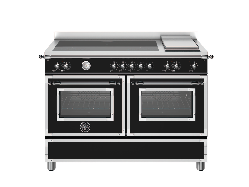 120 cm induction top + griddle, electric double oven | Bertazzoni - Nero Matt